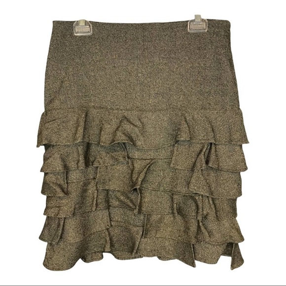 Talbots Tweed layered ruffle skirt lined wool silk Sz 8 - Picture 1 of 9